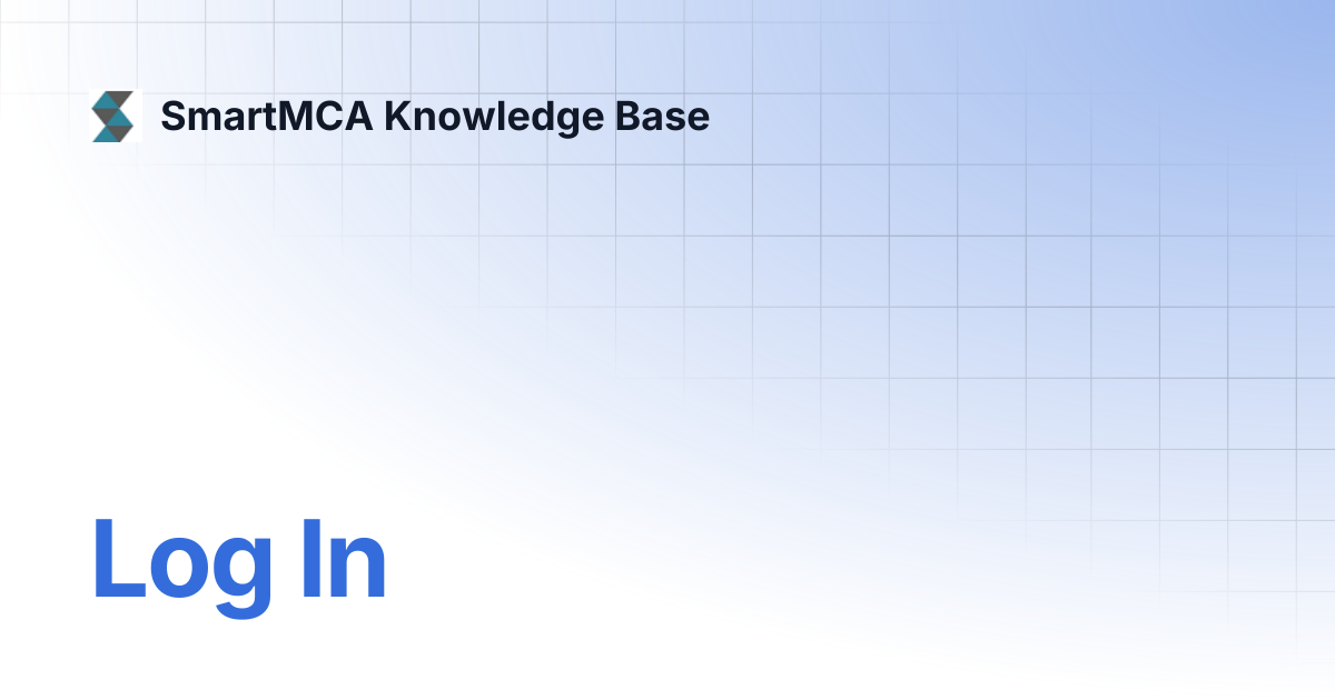 Log In | SmartMCA Knowledge Base